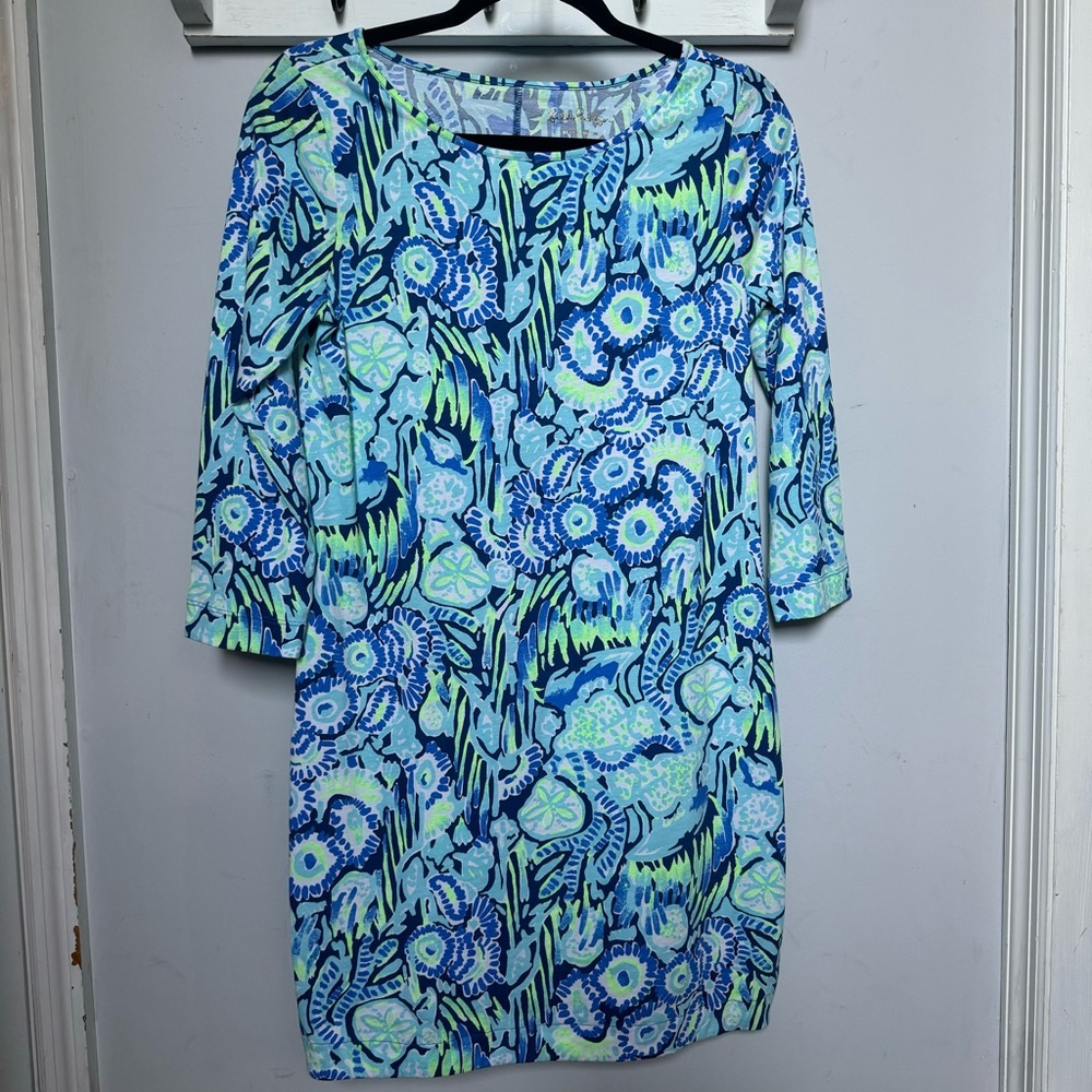 Lilly Pulitzer Marlowe Indigo Sunset Swim Pima cotton dress Small